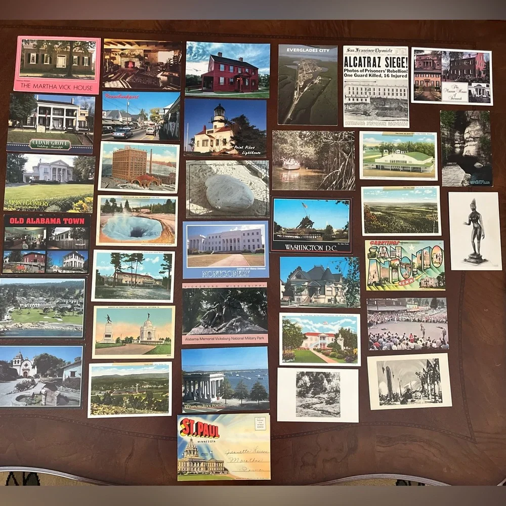 Lot of 63 Postcards Vintage Linen Chrome US Sites Cities Pack Posted & Unposted